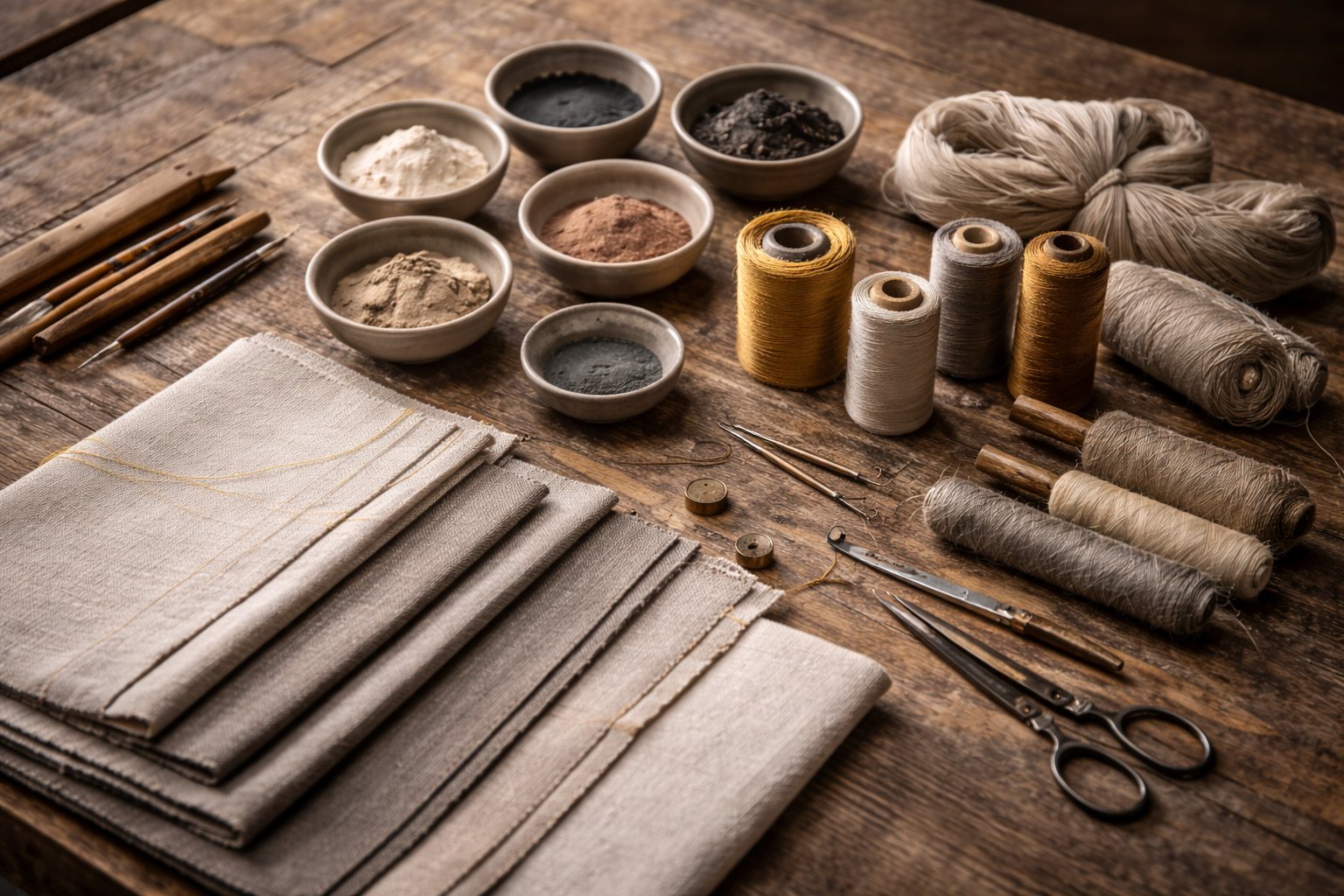Conductive thread and material samples