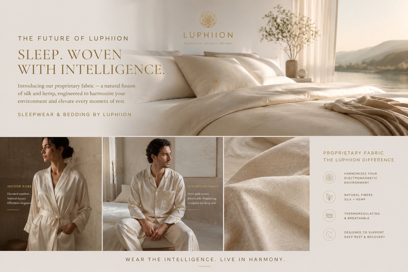Concept sleepwear and bedding woven with the Luphiion fibre